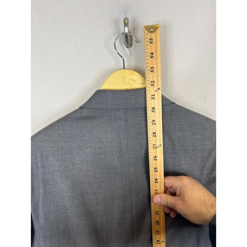 Van Heusen Mens Cool Flex Slim Fit‎ Blazer Gray Sport Coat 40L Tall